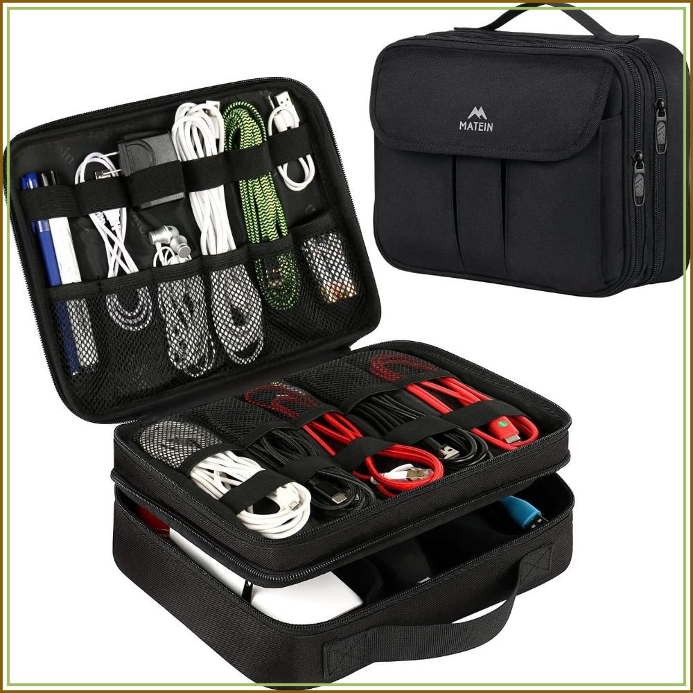 Travel Cable Organizer - Waterproof Travel Electronic Organizer, Double Layer
