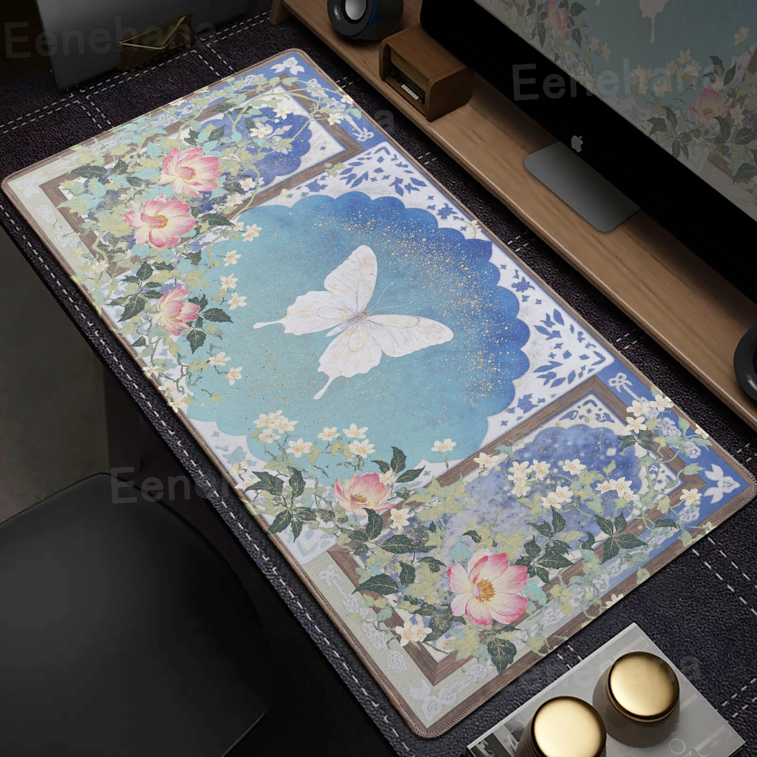 Tech Table Accessories - Butterfly Flower Mouse Pad Keyboard Star