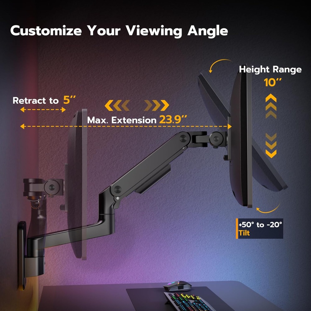 Wall Mount Monitor Arm for 17- - Monitor Arm Single review and price