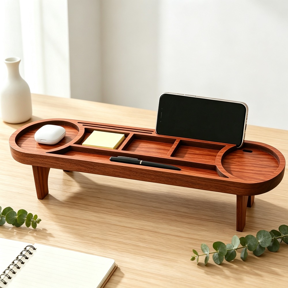 Wooden Desk Organizer with Pho - Tech Accessories For Office review and price