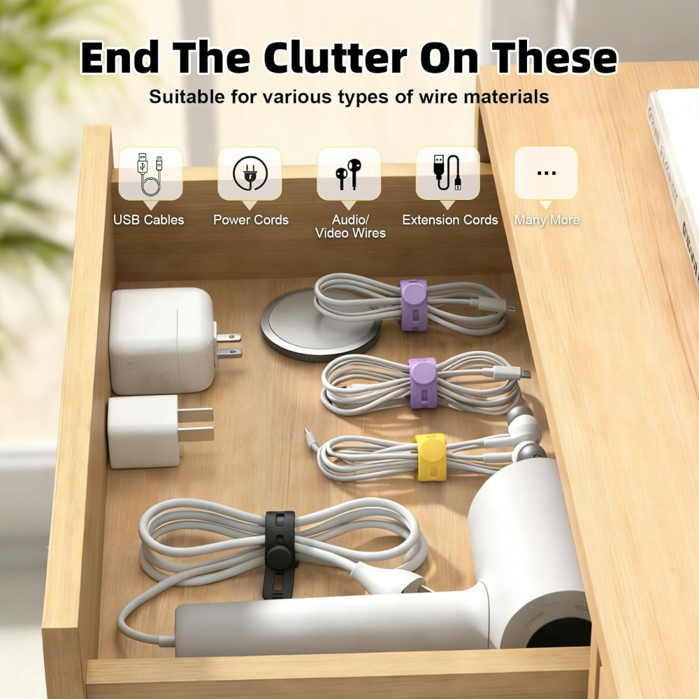 28Pcs Reusable Silicone Cable  - Travel Cable Organizer review and price